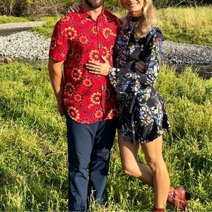 Parker Dress Rhine One Shoulder Ruffle Floral Silk Dress Black 2